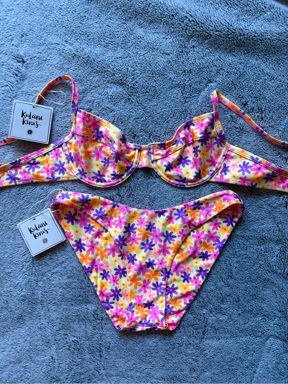 Kulani Kinis Yellow Pink Purple Floral Bikini